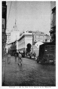 ALGER, RUE DE LA MARINE ET LA MOSQUEE 1948